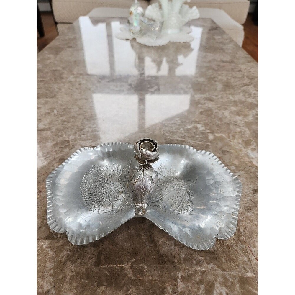 Aluminum Hammered Candy Dish, 9 1/4" Long